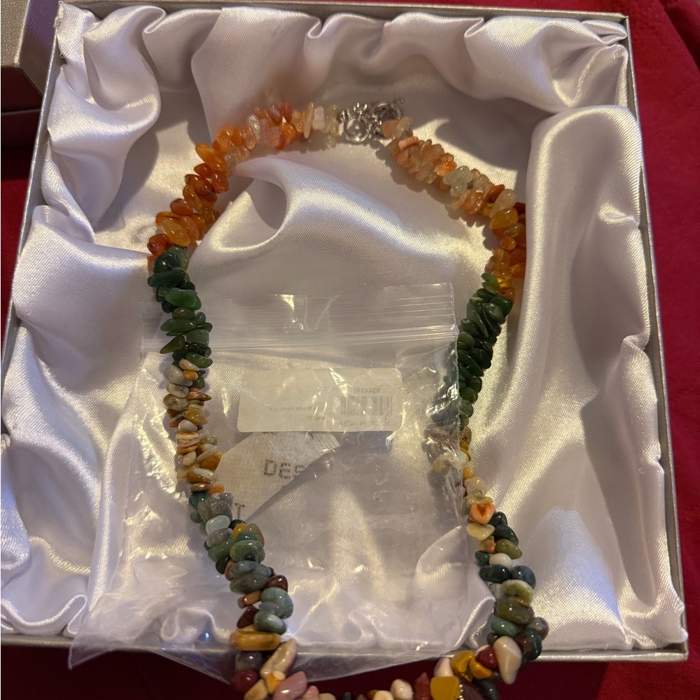 Vibrant Gemstone Necklace in Earthy Tones